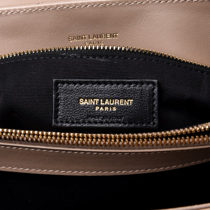 Saint Laurent Calfskin Y Quilted Monogram Medium Loulou Chain Satchel Dark Beige 5 of 9