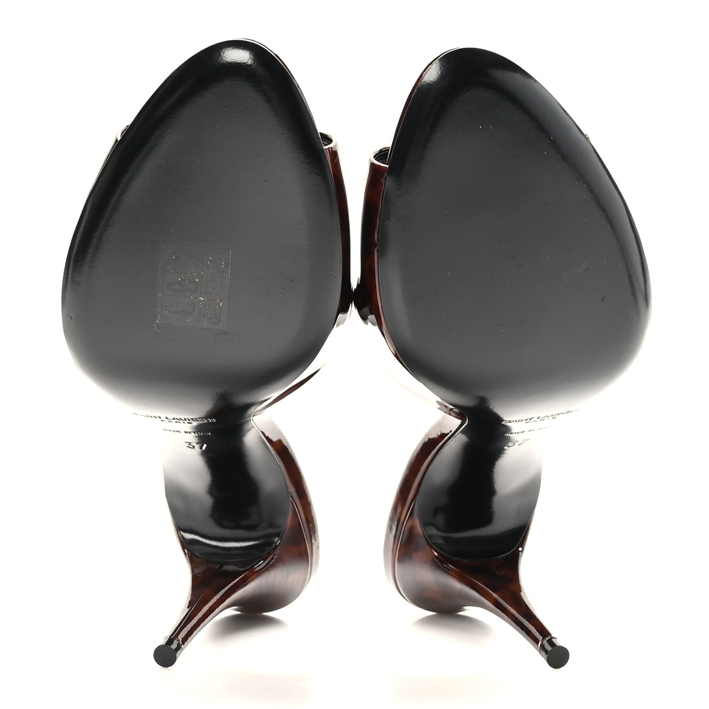 Patent Tartaruga Sexy 95mm Mules 37 Tortoise Brown