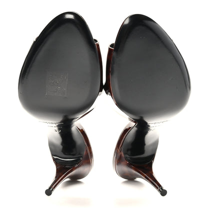 Saint Laurent Patent Tartaruga Sexy 95mm Mules 37 Tortoise Brown 5 of 9