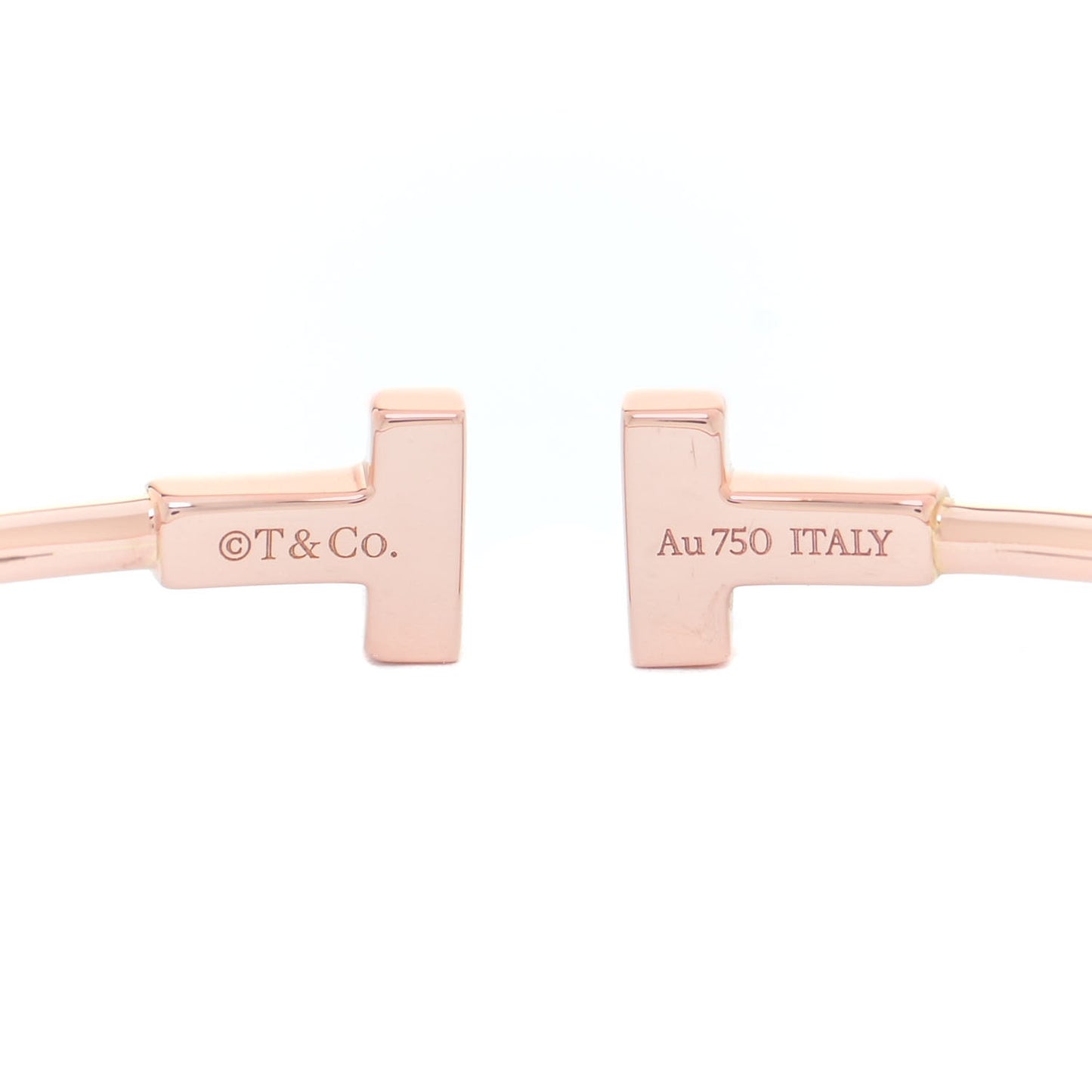 18K Rose Gold Narrow T Wire Bracelet