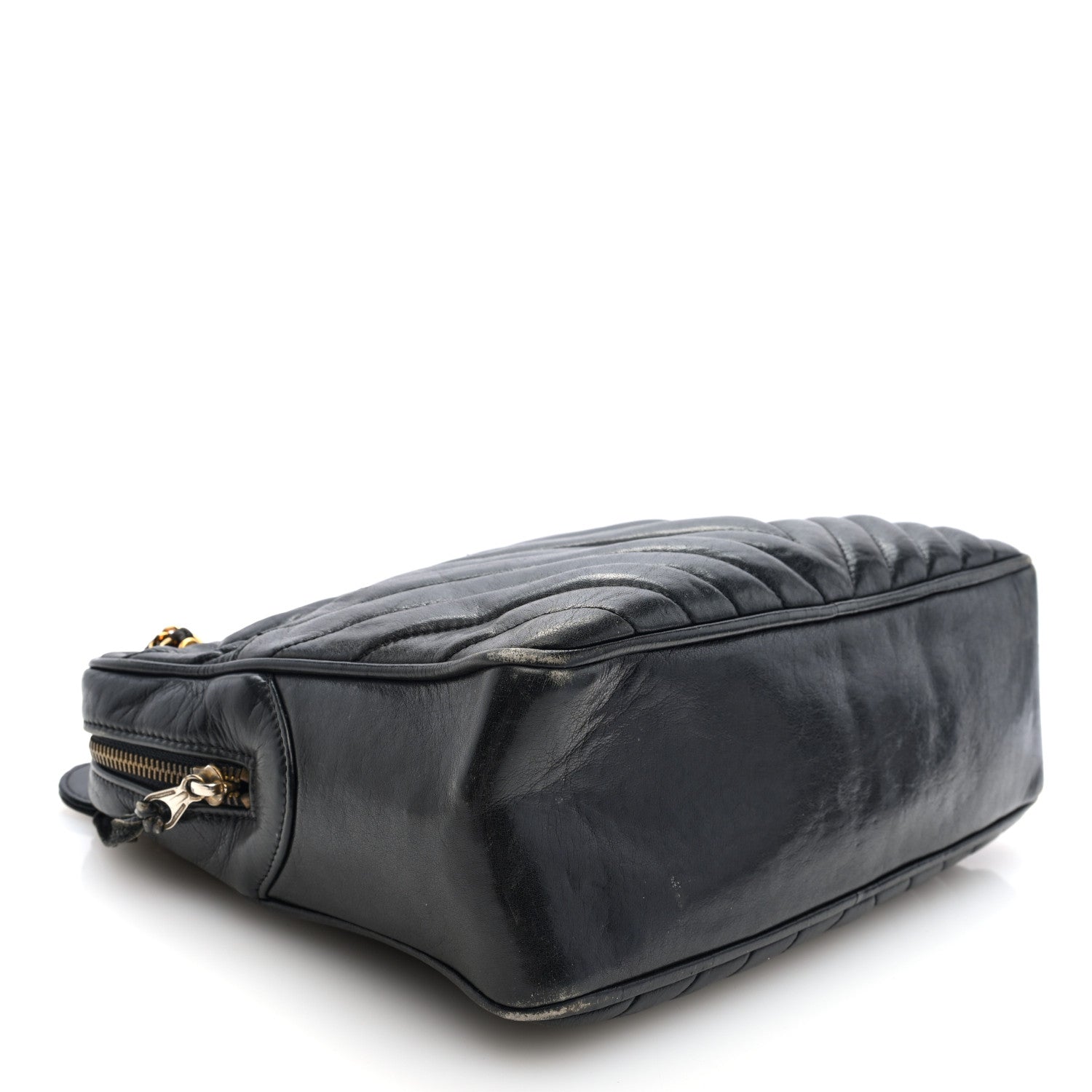 Chanel Lambskin Chevron Quilted Camera Case Black 4 of 10