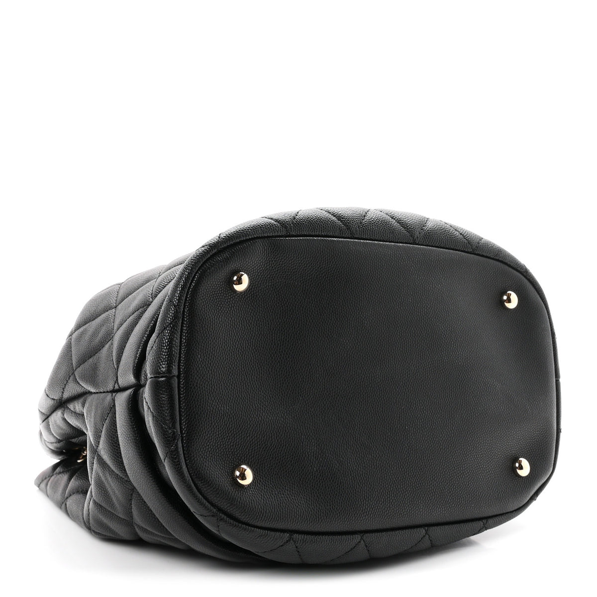 Chanel Caviar Quilted Large Rolled Up Bucket Drawstring Bag Black 4 of 10