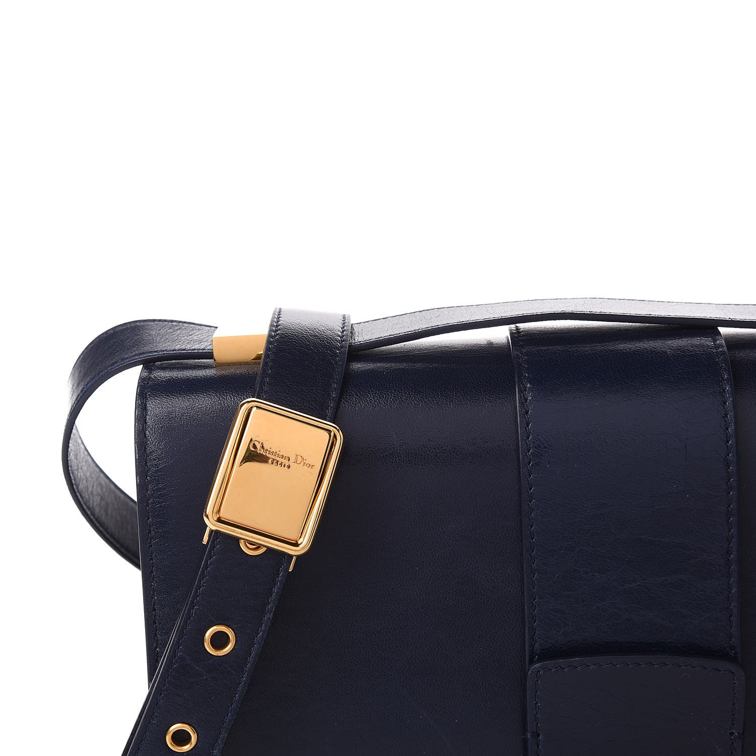 Christian Dior Shiny Crinkled Lambskin 30 Montaigne Flap Bag Indigo 9 of 13