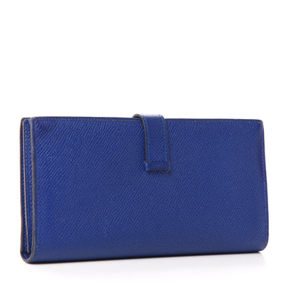 Hermes Epsom Bearn Gusset Wallet Bleu Electrique 3 of 11