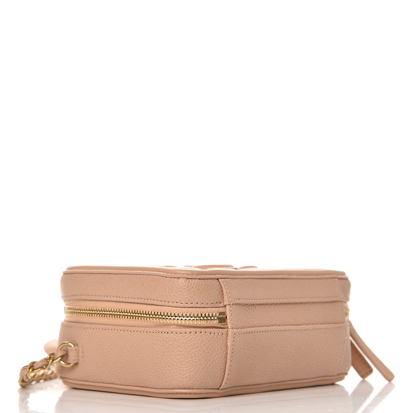 Caviar Quilted Small CC Filigree Vanity Case Beige