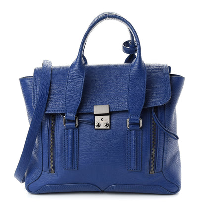 3.1 Phillip Lim Textured Calfskin Medium Pashli Satchel Cobalt 1 of 12