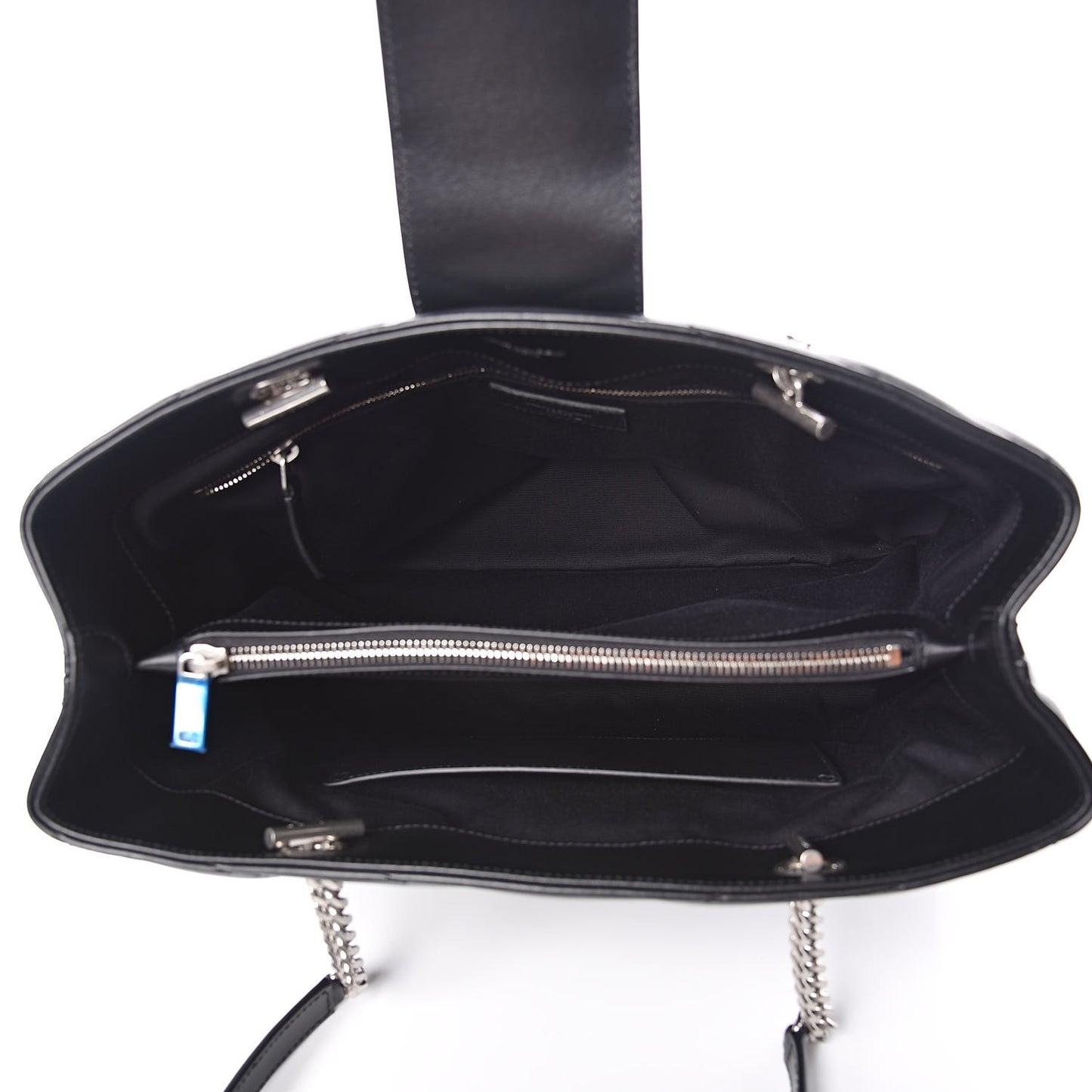 Calfskin Y Quilted Monogram Large Loulou Shopper Black