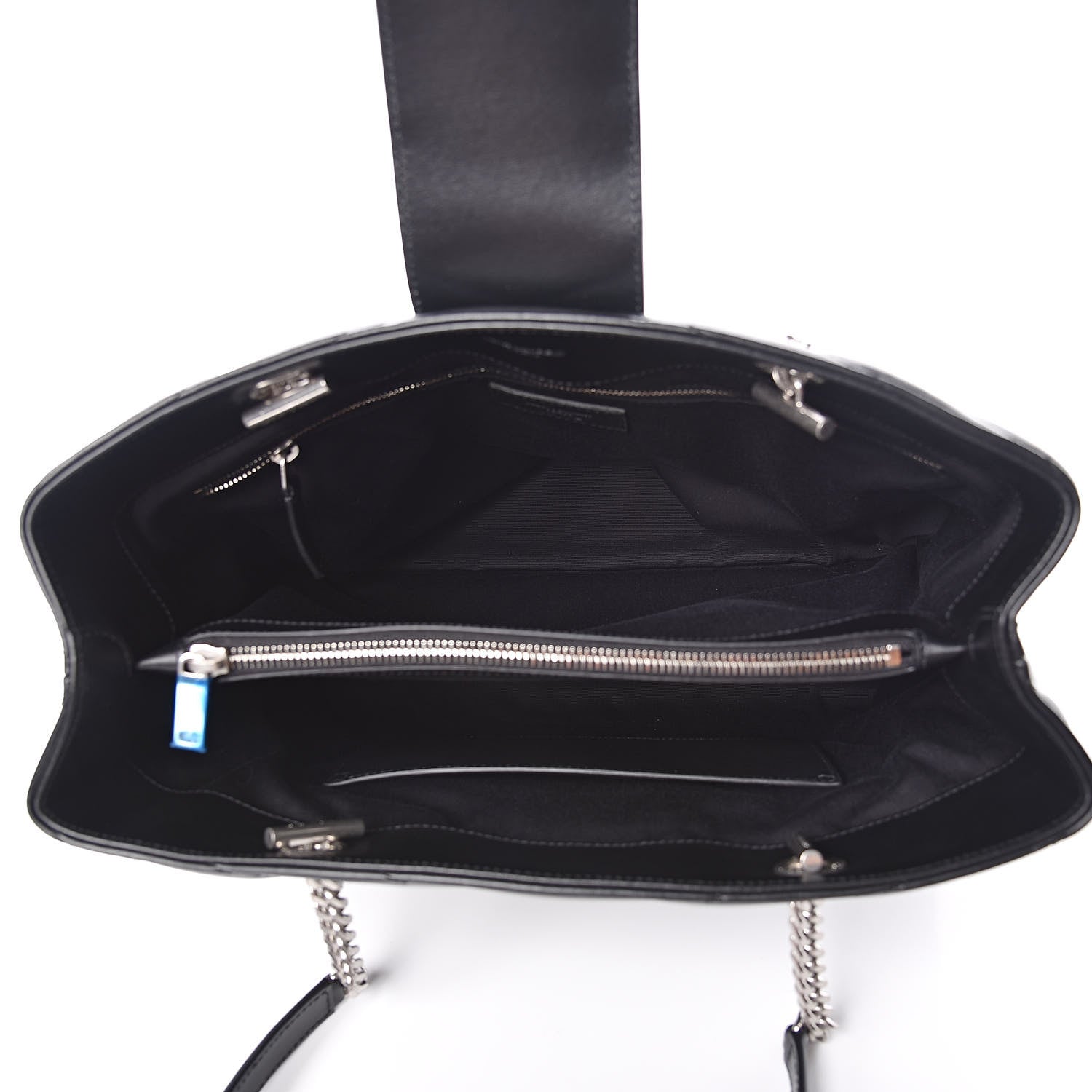 Saint Laurent Calfskin Y Quilted Monogram Large Loulou Shopper Black 5 of 10