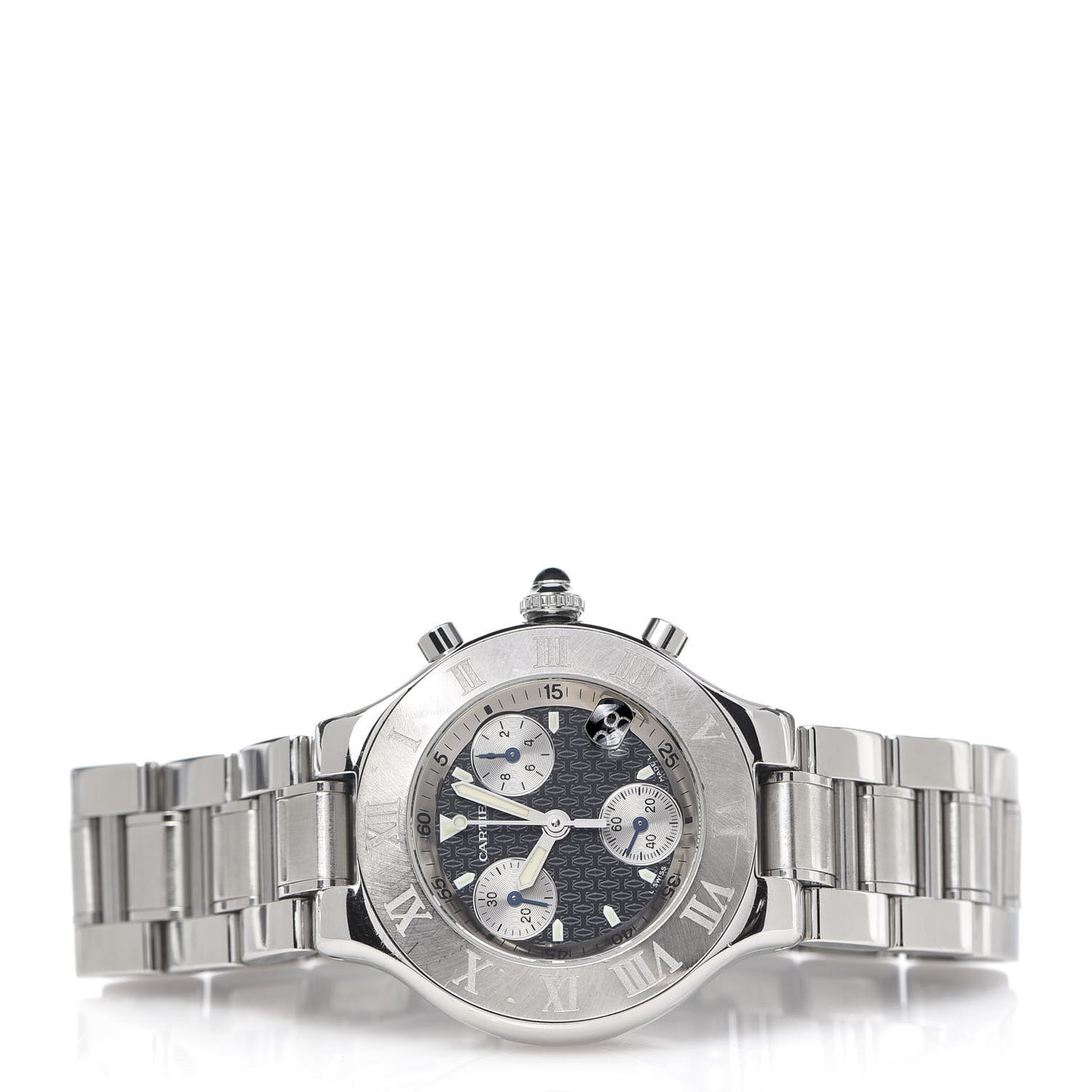 Stainless Steel 38mm Must de 21 Chronograph Quartz Watch Black