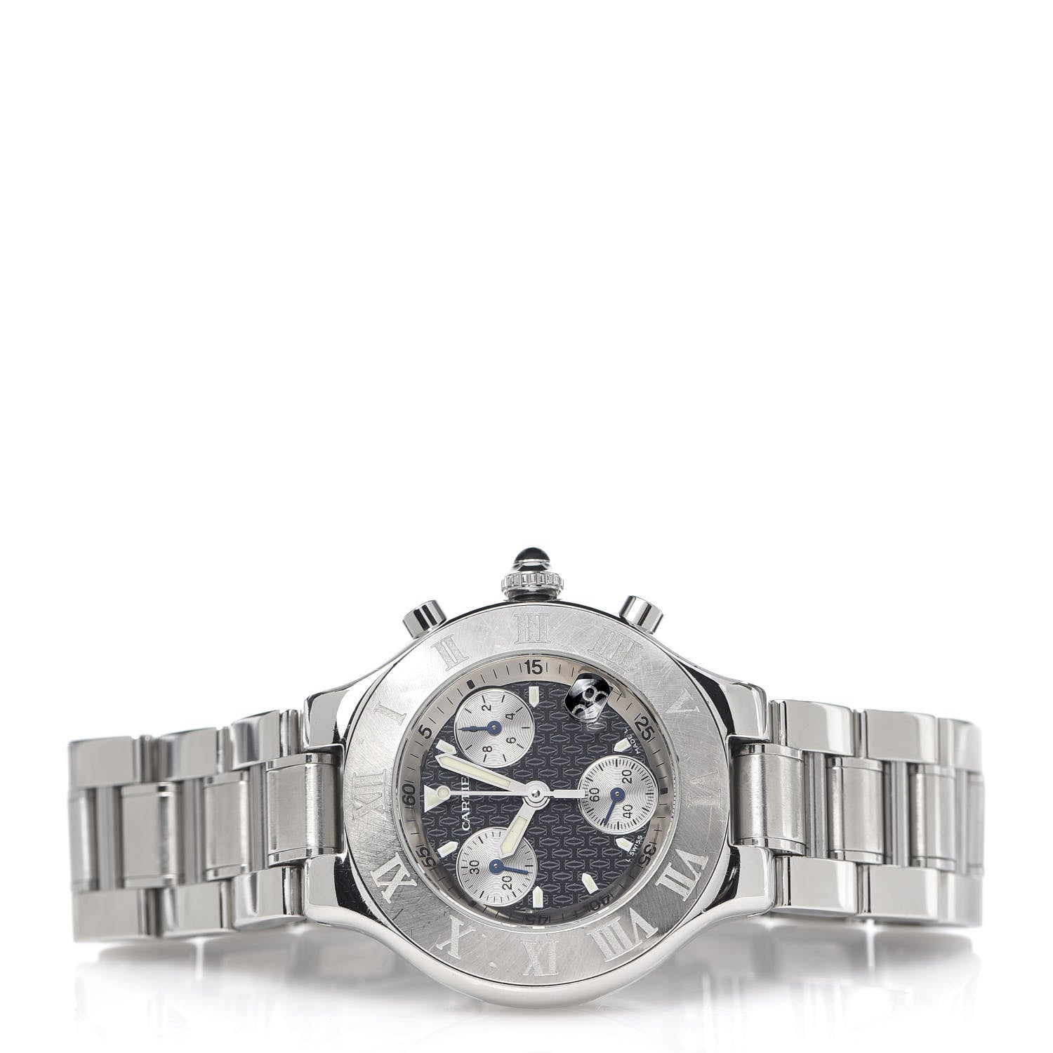 Cartier Stainless Steel 38mm Must de 21 Chronograph Quartz Watch Black 3 of 7