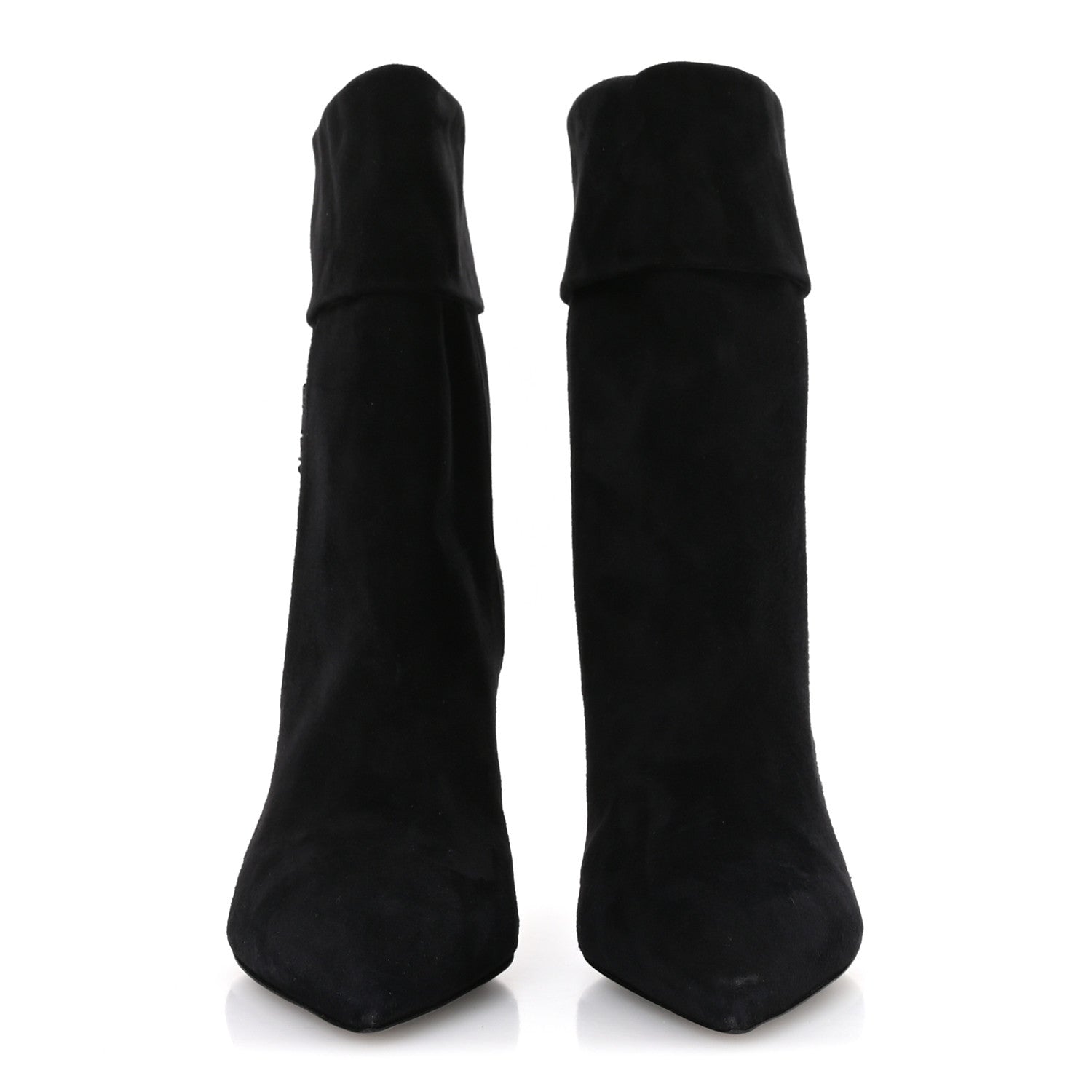 Saint Laurent Kid Scamosciato Niki 85 Wedge Booties 38.5 Black 3 of 8