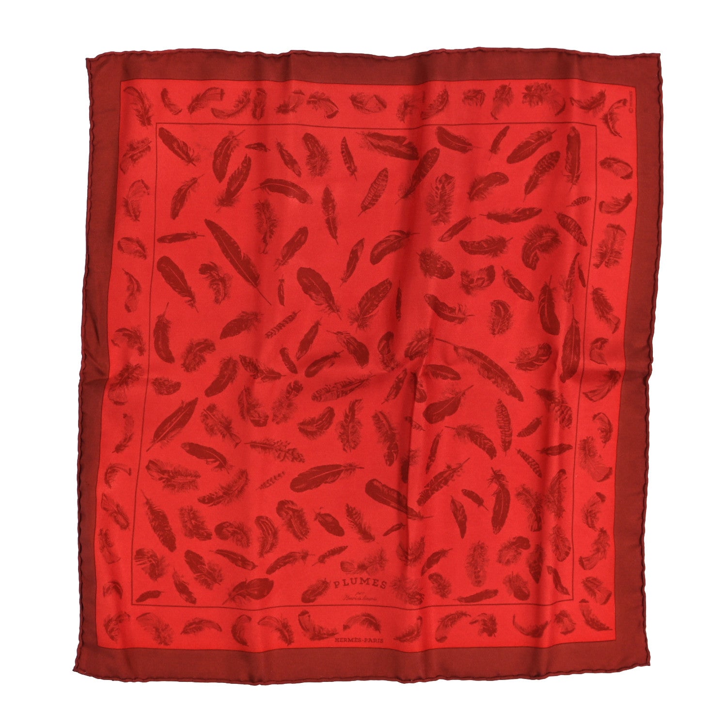 Hermes Silk Plumes Par Henri De Linares Pocket Square 1 of 3