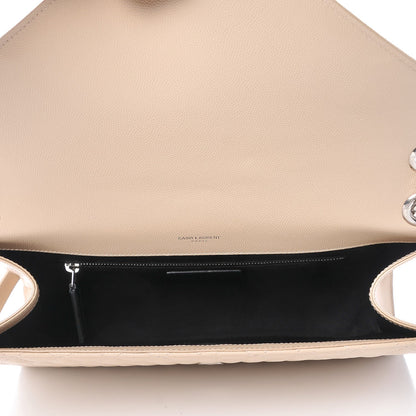Saint Laurent Grain De Poudre Mixed Matelasse Large Triquilt Monogram Satchel Nude Powder 5 of 7