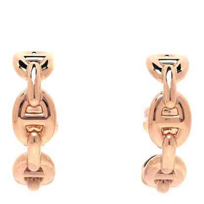 Hermes 18K Rose Gold Chaine d'Ancre Enchainee Earrings 1 of 5