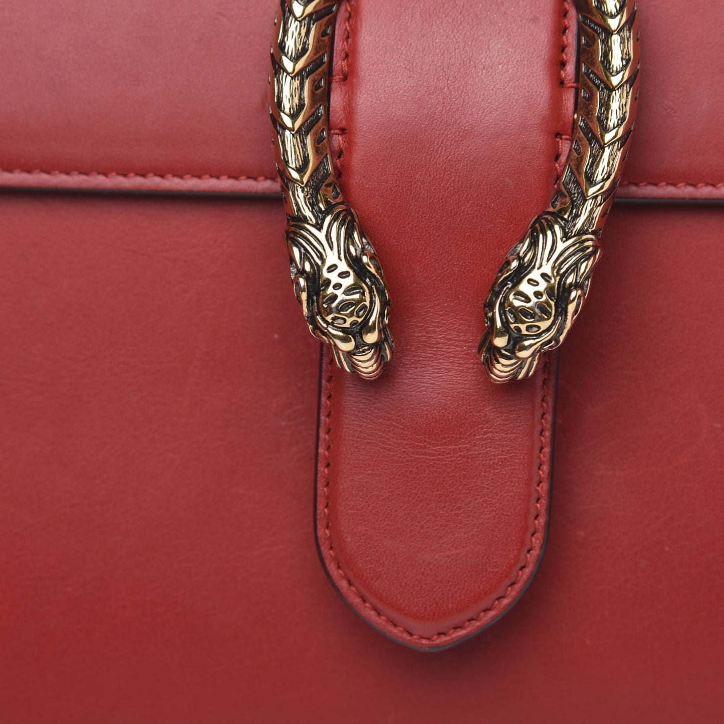 Moon Calfskin Web Large Dionysus Bamboo Top Handle Bag Hibiscus Red