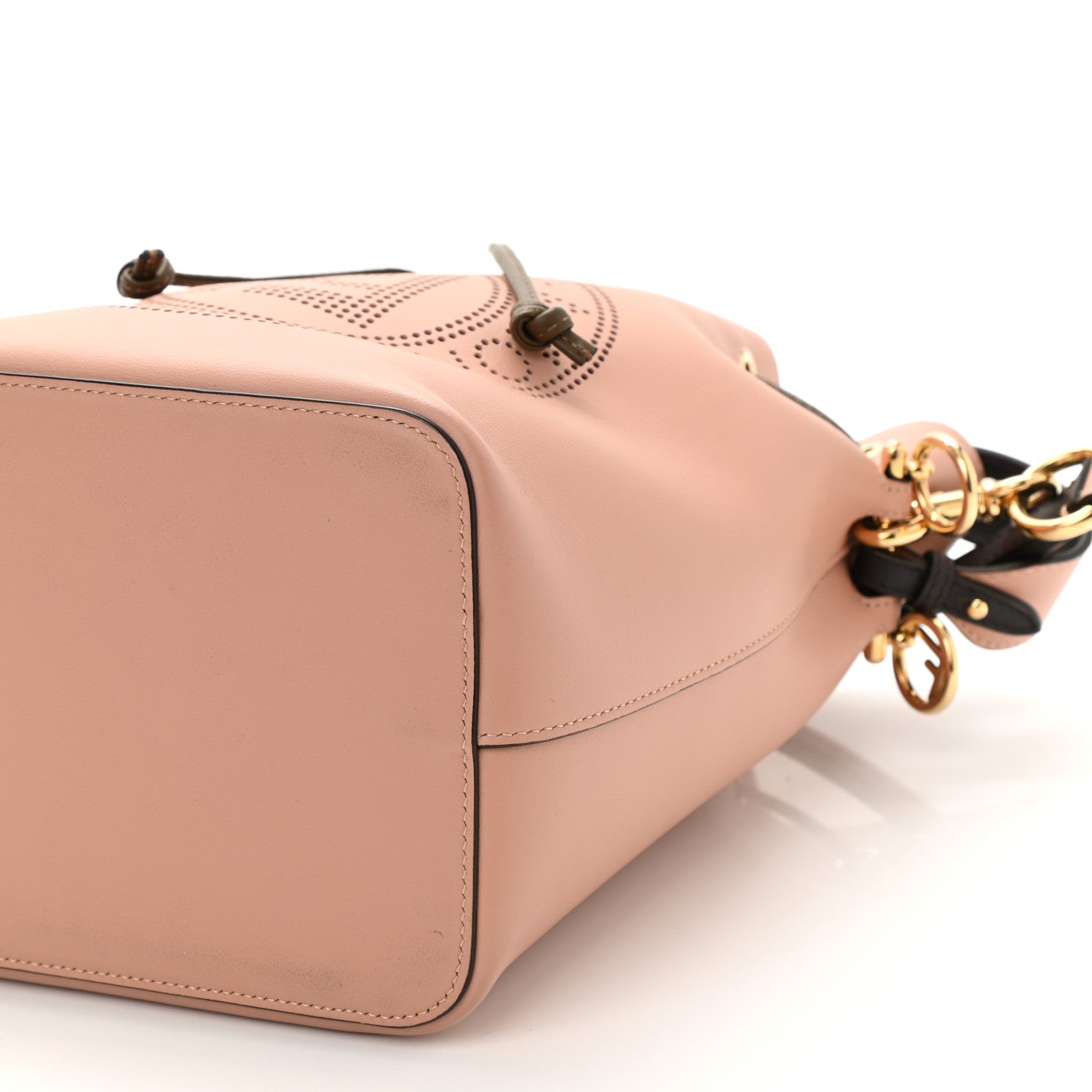 Fendi Vitello Grace F is Fendi Stamp Patch Perforated Small Mon Tresor Bucket Bag Rosa Bourbon 7 of 7
