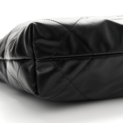 Chanel Shiny Calfskin Quilted Small Chanel 22 So Black 10 of 12