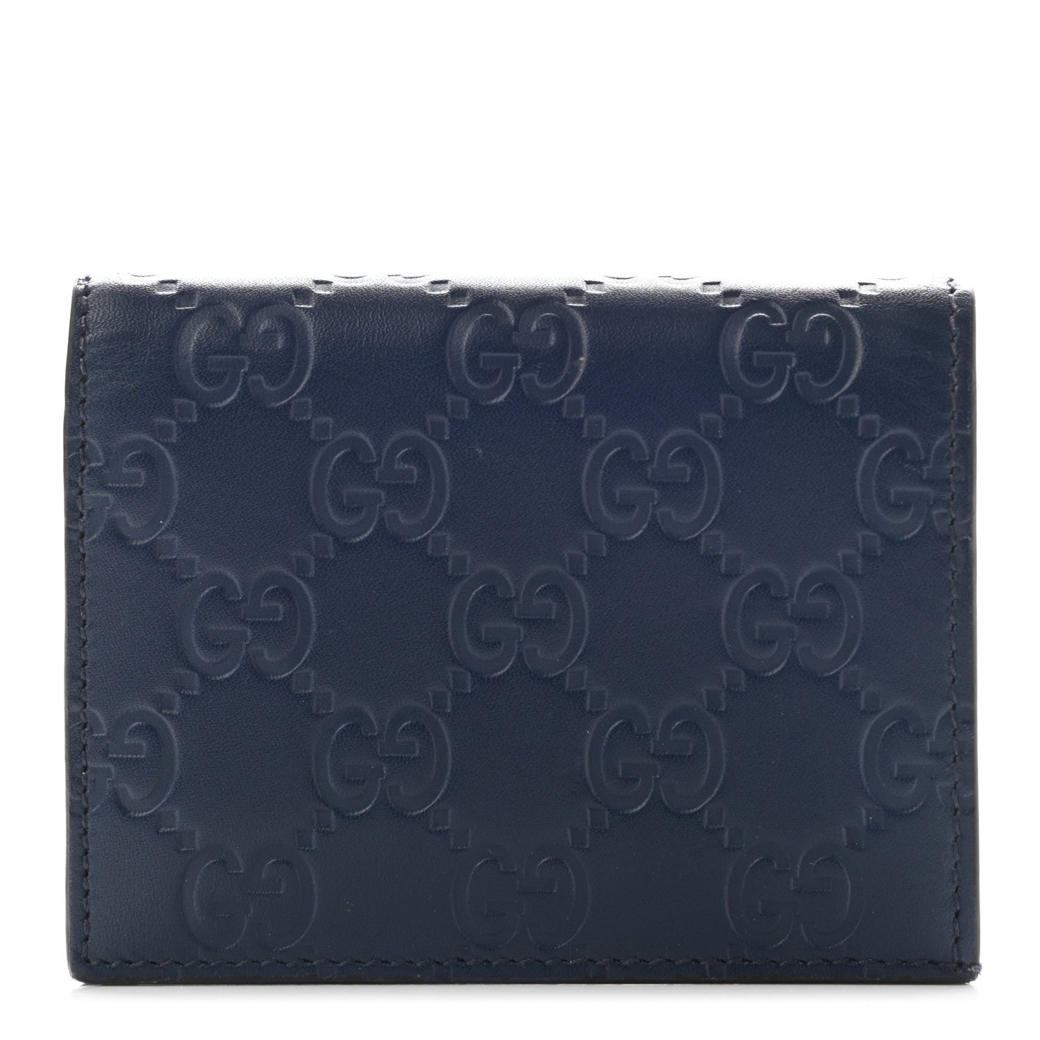 Gucci Guccissima Card Case Wallet Blue 1 of 8
