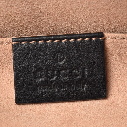 Gucci Calfskin Matelasse Animal Studs GG Marmont Belt Bag 85 34 Black 6 of 12