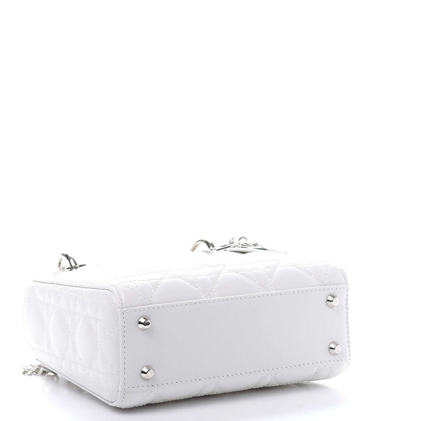 Lambskin Cannage Mini Lady Dior White