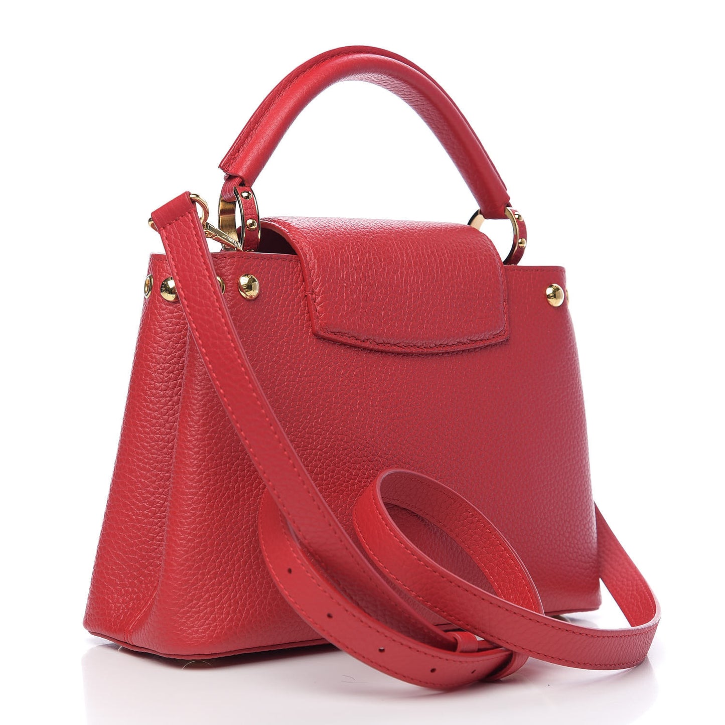 Taurillon Studded Capucines BB Rubis