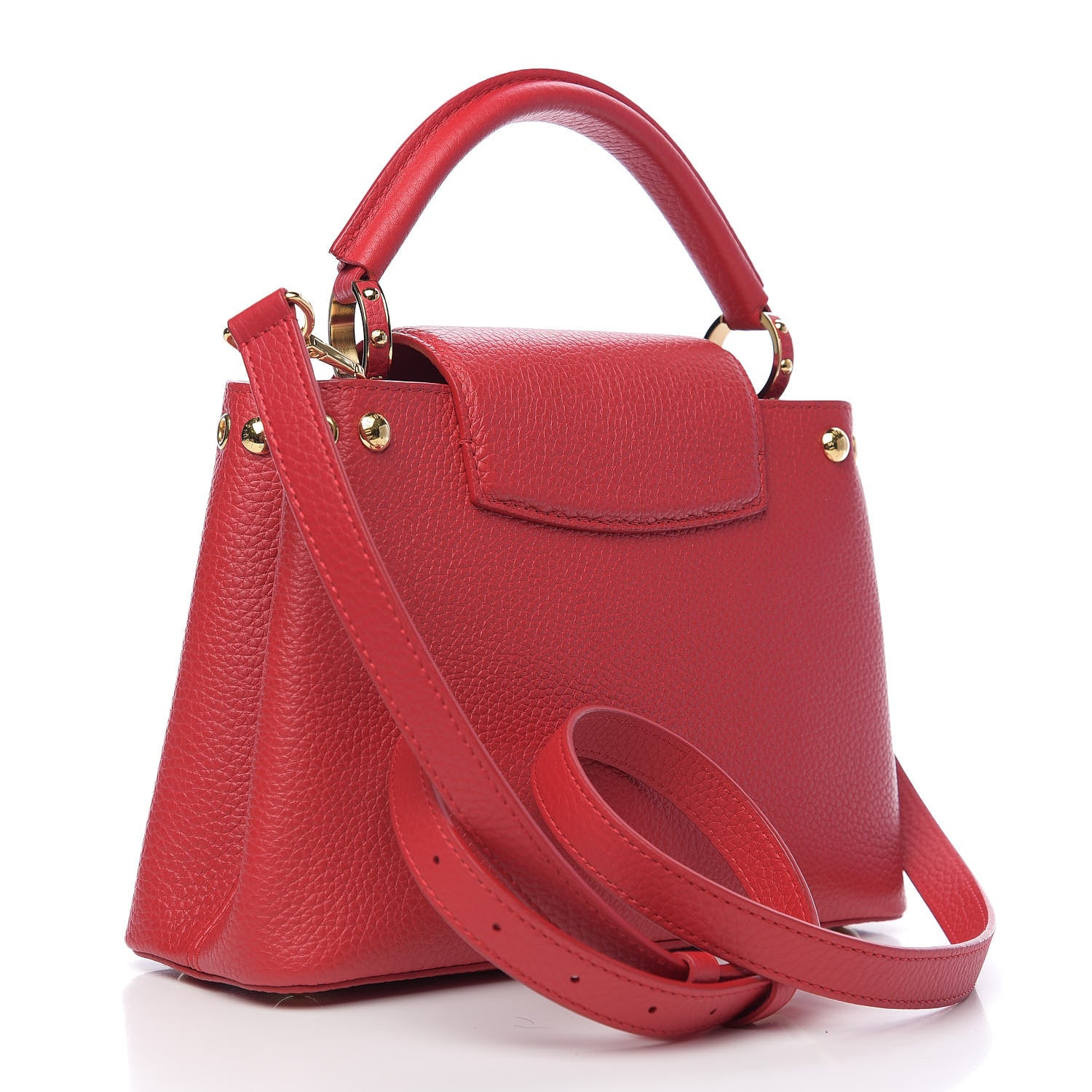 Louis Vuitton Taurillon Studded Capucines BB Rubis 2 of 8