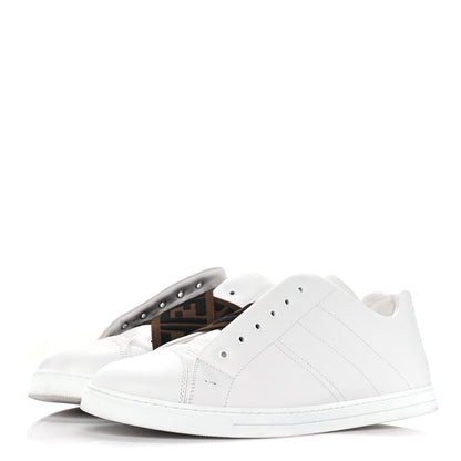 Fendi Calfskin FF Mens Slip On Sneakers 9 White Maya Black 3 of 9