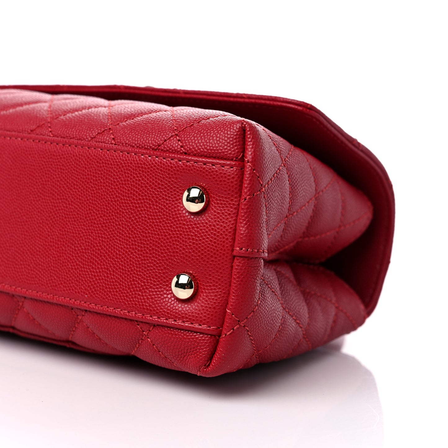 Caviar Quilted Mini Coco Handle Flap Red