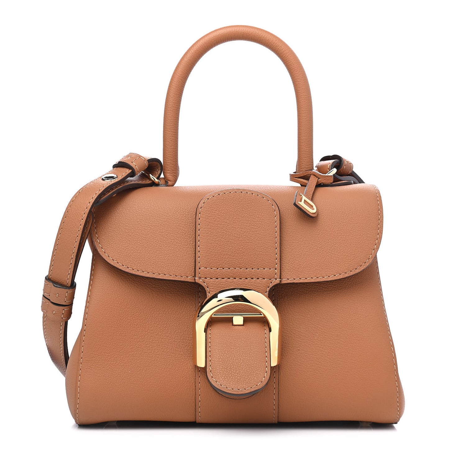 Grained Calfskin Mini Brillant Satchel Natural