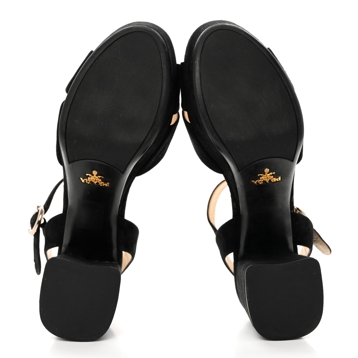 Prada Suede Crisscross Platform 20/65mm Sandals 37.5 Black 5 of 10