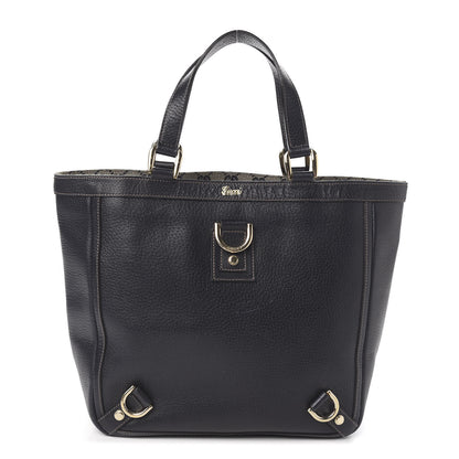 Gucci Calfskin Monogram Small Gold D Ring Tote Black 1 of 11