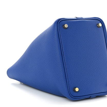 Hermes Taurillon Clemence Picotin Lock 18 PM Bleu Electrique 9 of 11