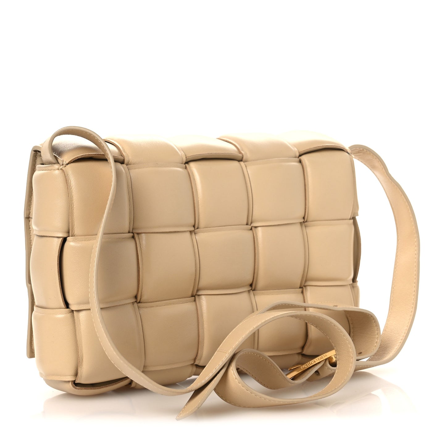 Nappa Maxi Intreccio Padded Cassette Crossbody Bag Porridge