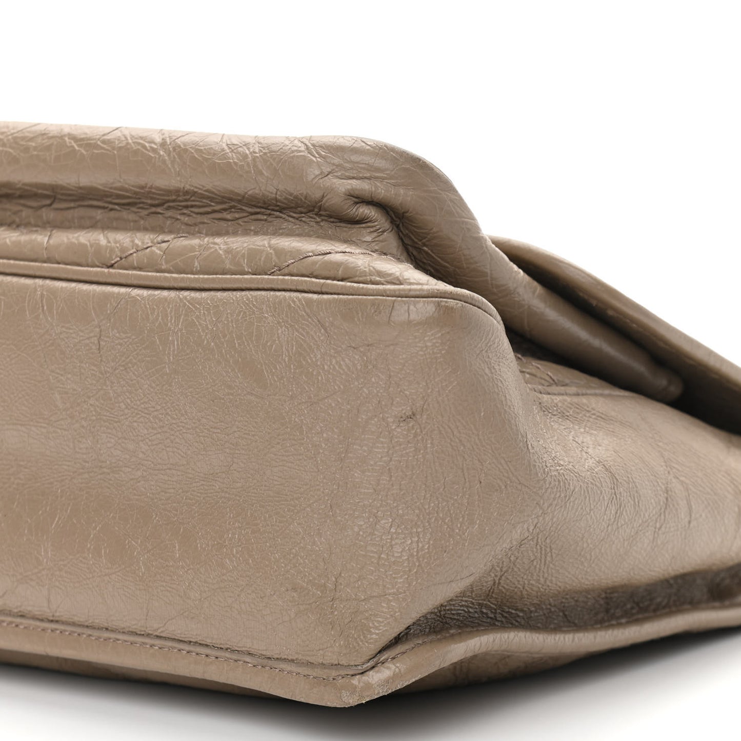 Crinkled Calfskin Matelasse Monogram Medium Niki Chain Satchel Light Taupe