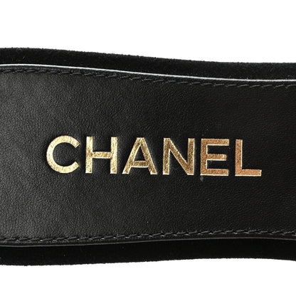 Chanel Suede Kidskin Velcro Mules 38.5 Black 8 of 8