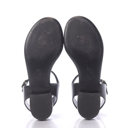 Chanel Lambskin CC Thong Sandals 38 Black 7 of 12