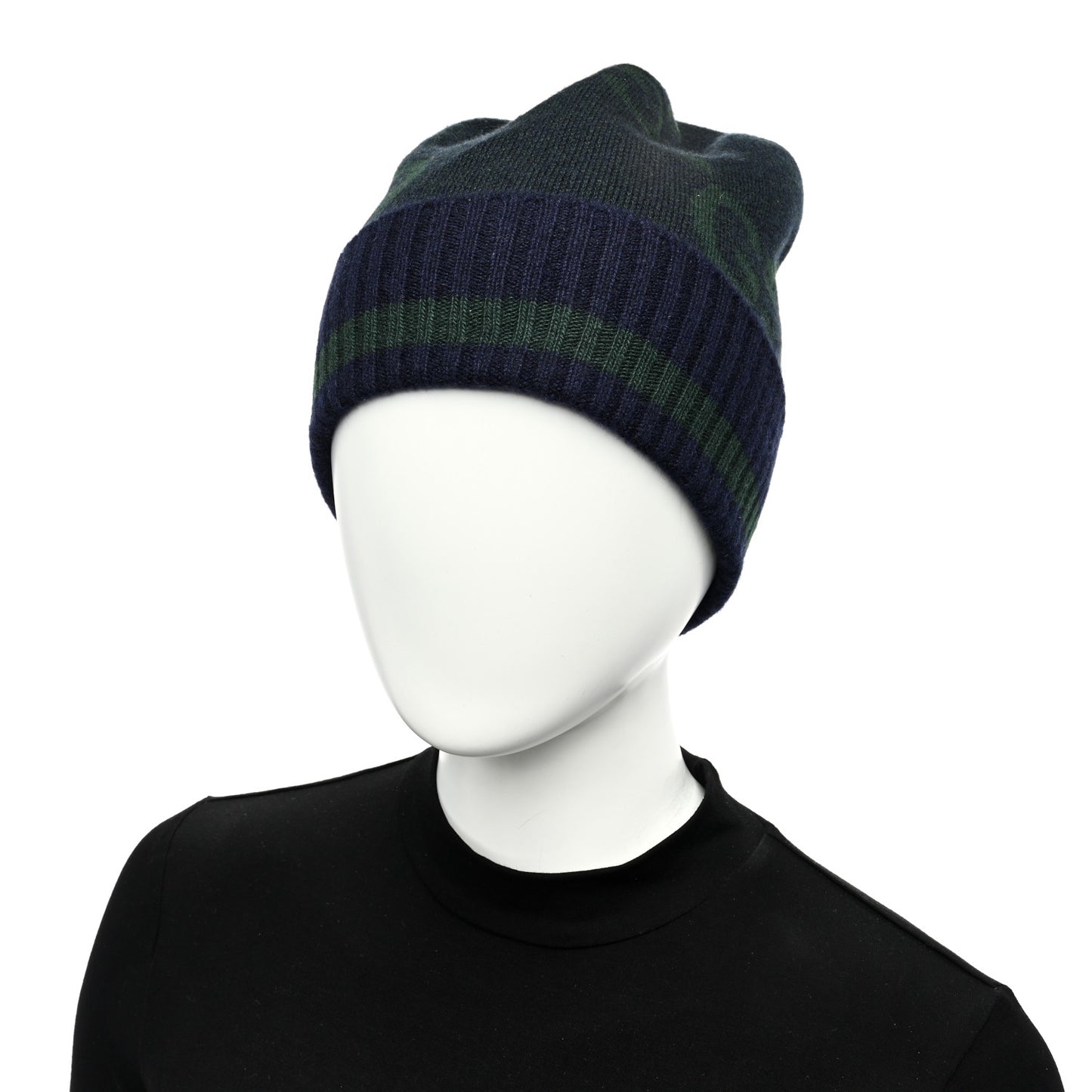 Cashmere Jacquard Monogram Jumbo GG Canvy Hat Beanie Hat M Navy Green