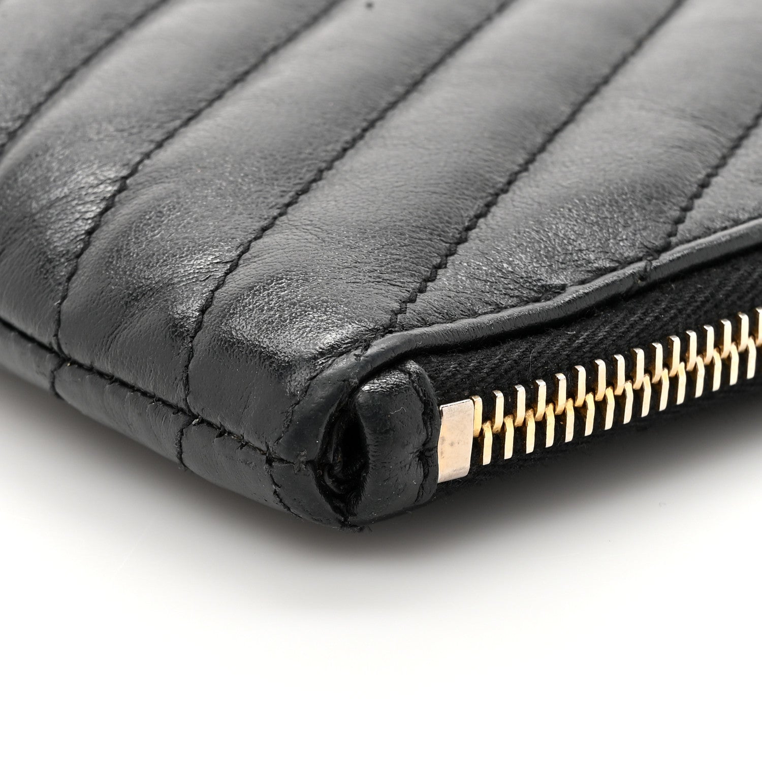 Saint Laurent Calfskin Matelasse Chevron Monogram A5 Wristlet Black 10 of 13