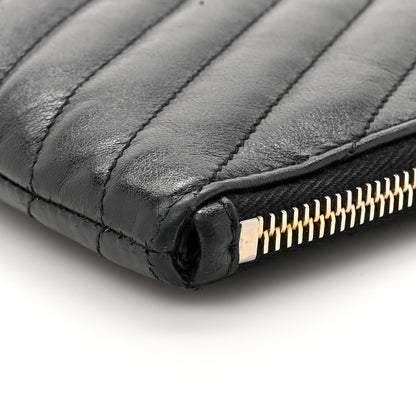 Saint Laurent Calfskin Matelasse Chevron Monogram A5 Wristlet Black 10 of 13