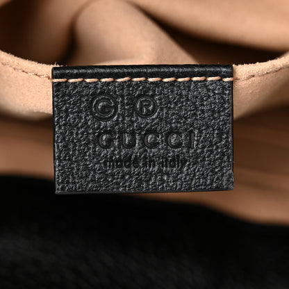 Gucci Glazed Textured Calfskin Web Small Ophidia Bucket Bag Black 6 of 10