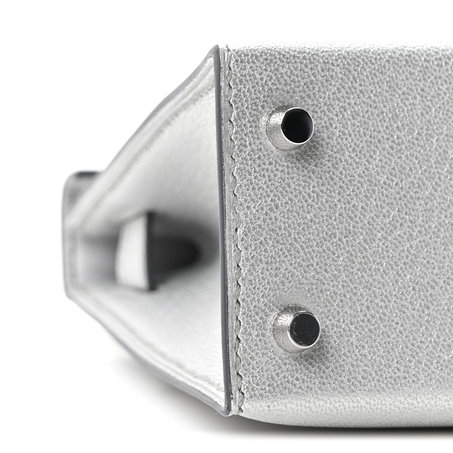 Hermes Metallic Chevre Chamkilight Mini Kelly Sellier 20 Argent 7 of 9
