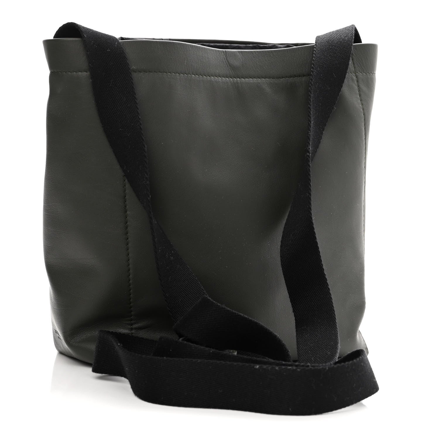 Bottega Veneta Smooth Calfskin Nylon Drawstring Bucket Bag Green 3 of 12