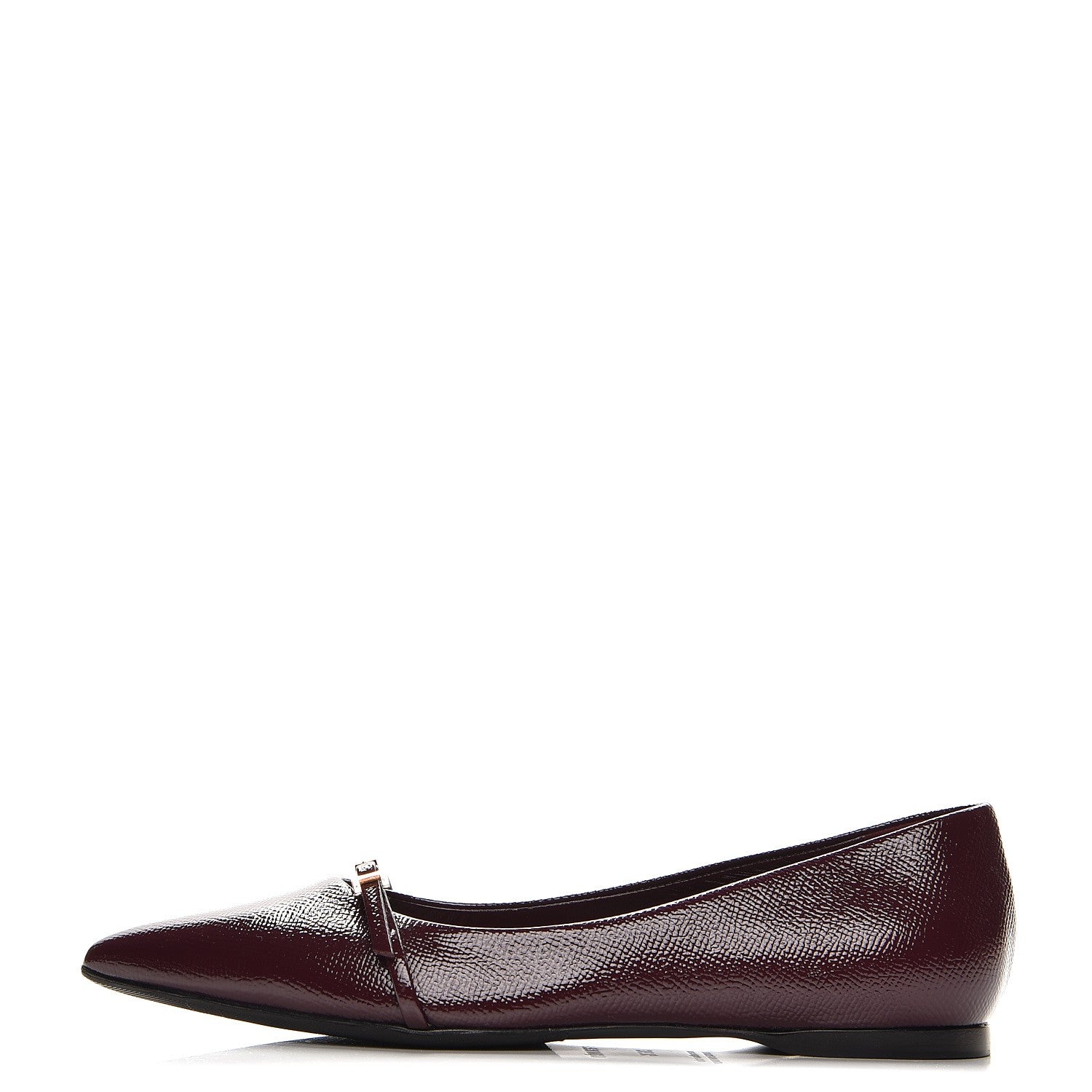 Hermes Patent Epsom Laura Ballerina Flats 36.5 Bordeaux 1 of 7