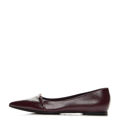 Hermes Patent Epsom Laura Ballerina Flats 36.5 Bordeaux 1 of 7