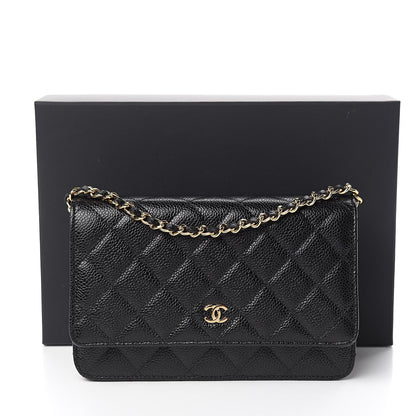 Chanel Caviar Quilted Wallet On Chain WOC Black 12 of 12