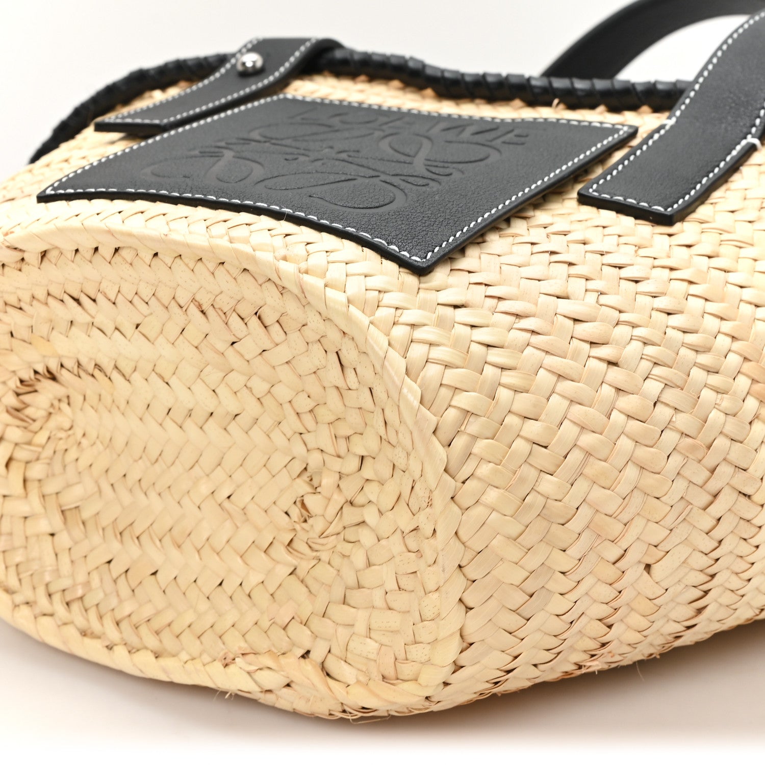 Loewe Raffia Small Basket Tote Bag Natural Black 10 of 10