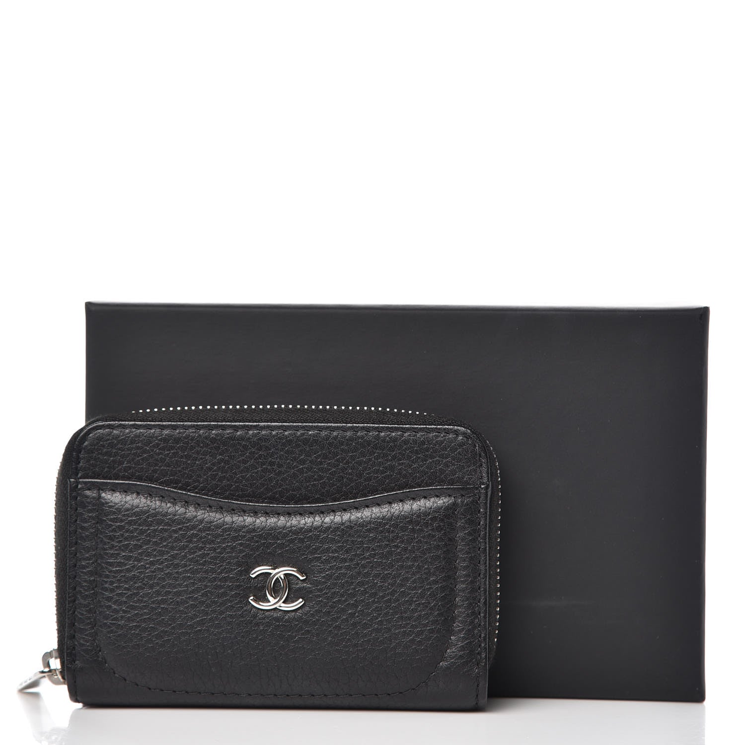 Chanel Grained Calfskin Neo Executive Zip Coin Purse Black 9 of 9