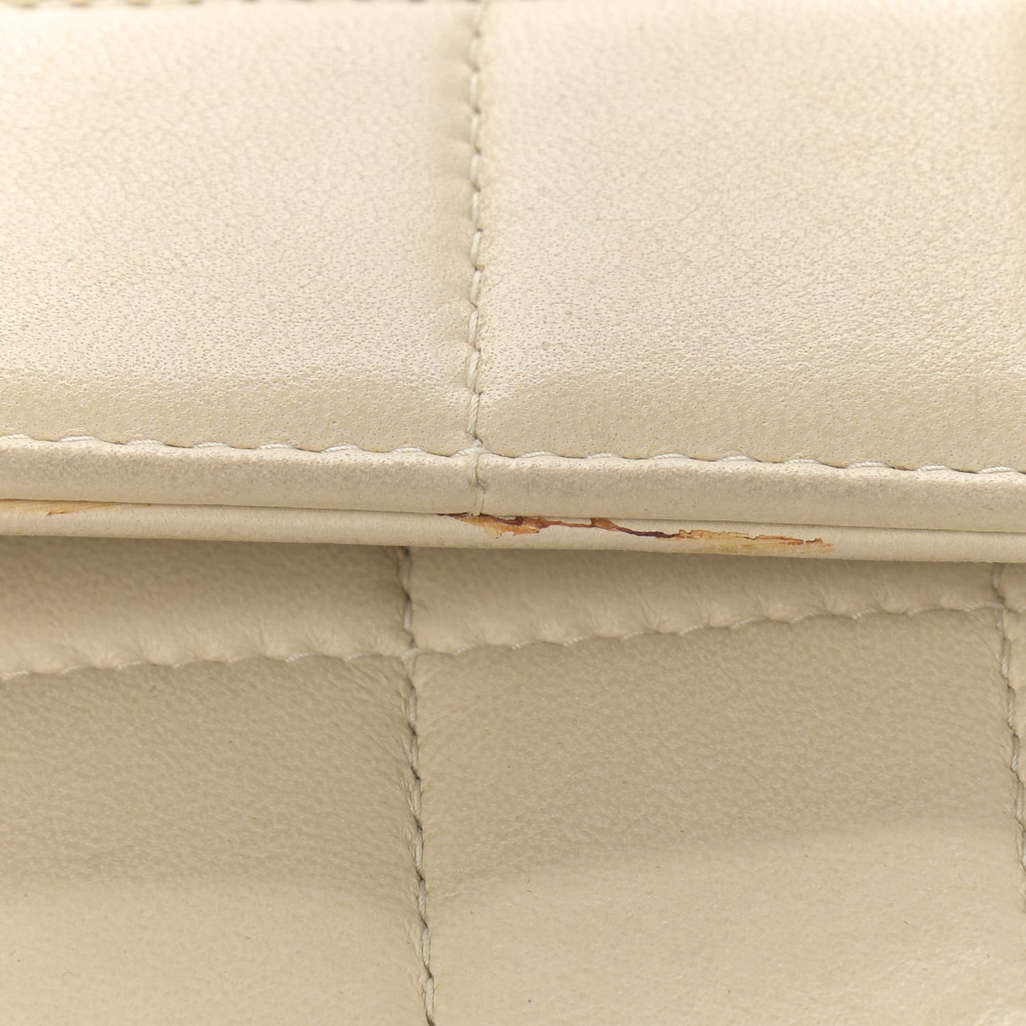 Lambskin East West Chocolate Bar Flap Ivory