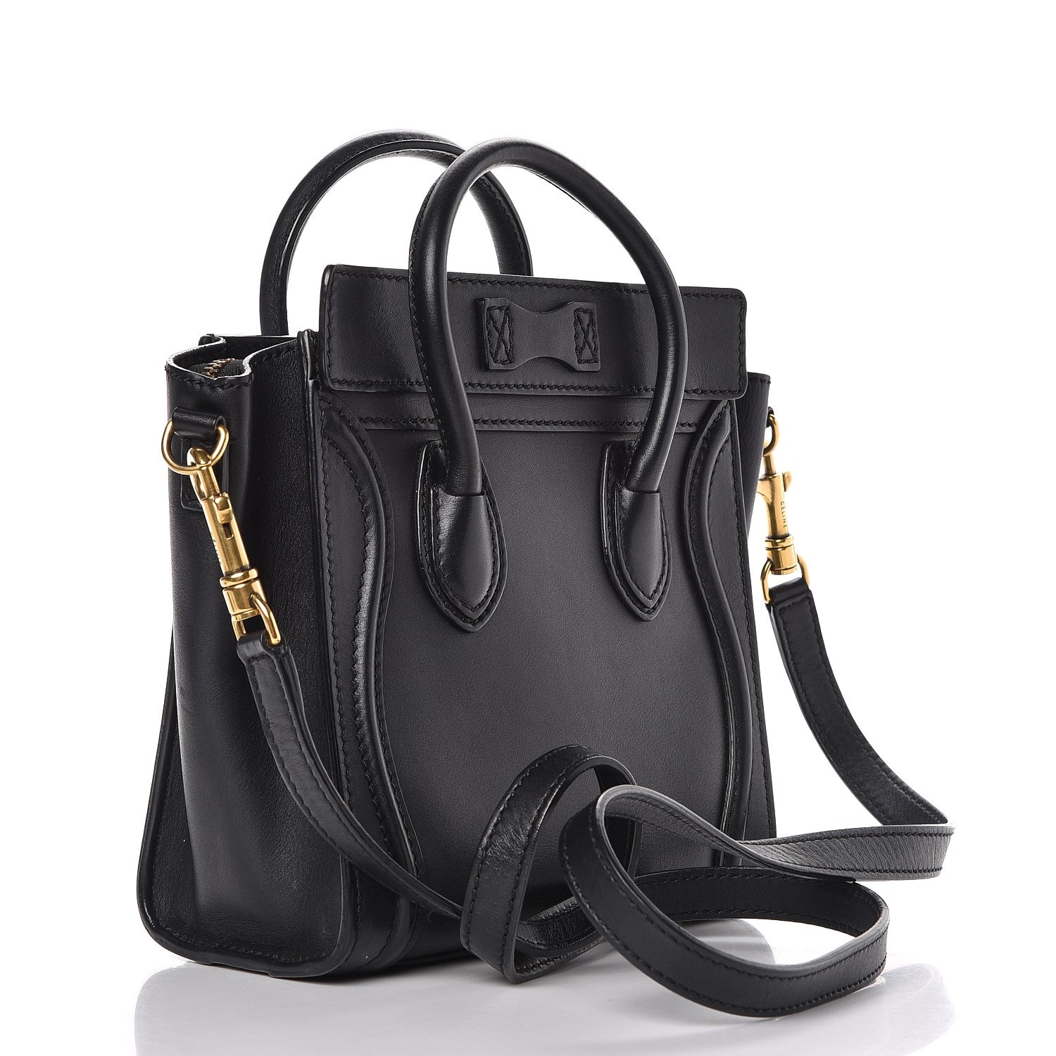 Celine Smooth Calfskin Nano Luggage Black 4 of 12