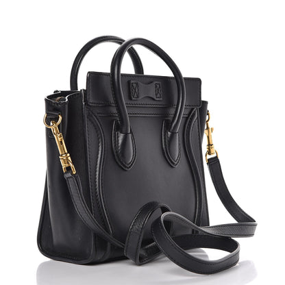 Celine Smooth Calfskin Nano Luggage Black 4 of 12